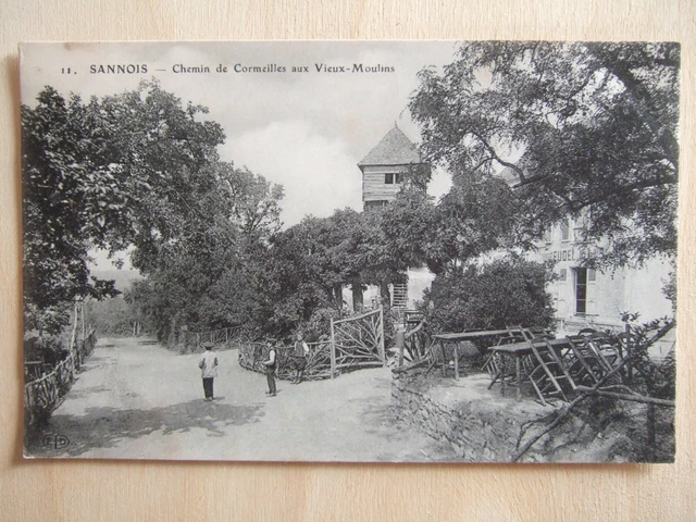 Cpa Sannois (95) Chemin De Cormeilles Aux Vieux Moulins. Animee.