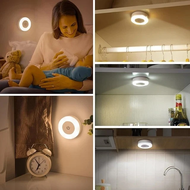 LED MOTION SENSOR Light Rechargeable PIR USB Portable Cabinet Stair ...
