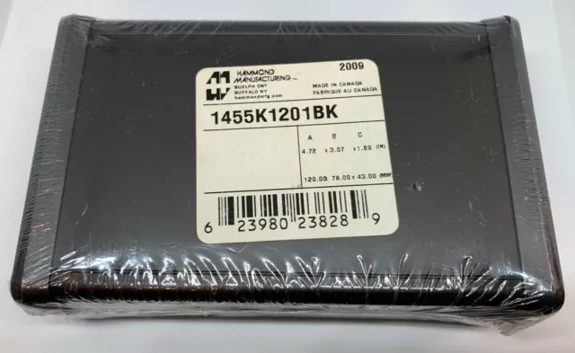 Lot of 5 New Hammond 1455K1201BK Black Aluminum Enclosure 4.72 x 3.07 x 1.69" 2