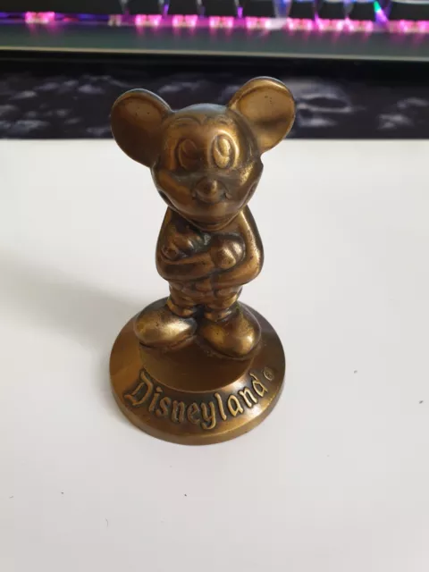 Vintage Brass/gold  Walt Disney Productions Mickey Mouse Paperweight Figure