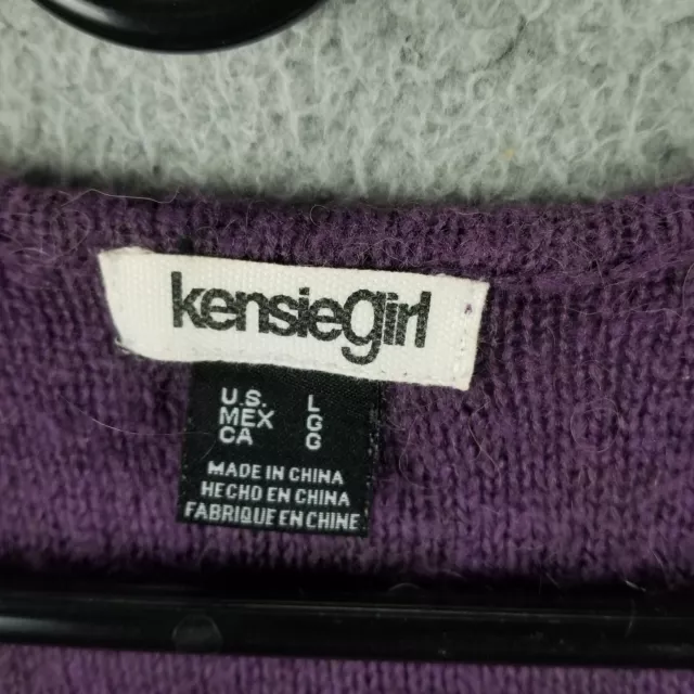 KENSIE Purple Tunic Sweater Tank Top Girls Large Knit 2