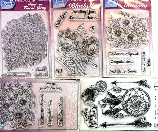 5 Piece Sweet Dixie Fantasy Clear Stamp Set Floral (8)