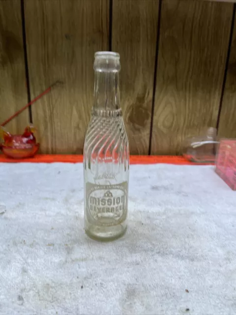 mission beverages glass pop bottle