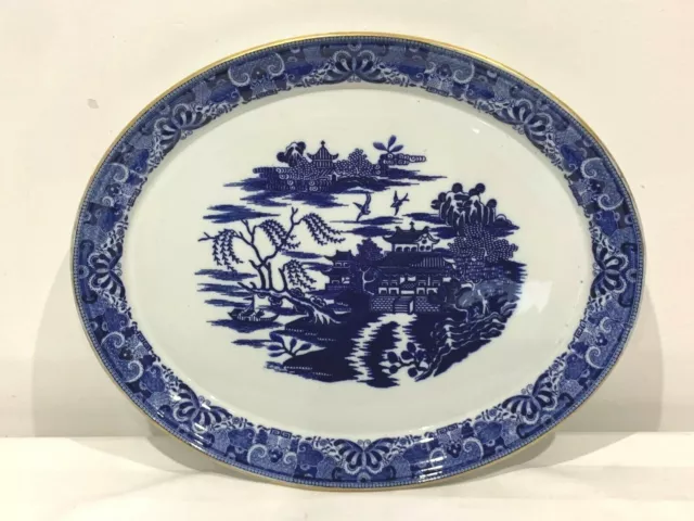 Antique Blue/White Copeland Platter Mid 19th Century - 14”