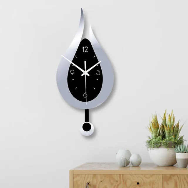 Modern Acrylic Pendulum Waterdrop Wall Clock Wall Hanging Silent Clock Home Deco