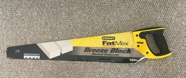 Stanley Fat max Saw 650mm For Cutting Concrete Breeze Block Cement Brick Slate