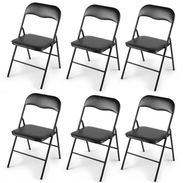 Commercial Plastic Folding Chair Stackable Picnic Weeding Event Party Set of 6
