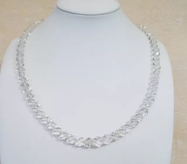 Bergkristal (Herkimer Diamant) 55cm Edelsteinkette 7-9mm fac. Rondelle - Collier