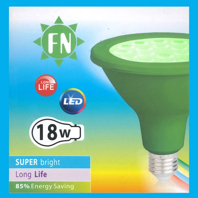 8x 18W PAR38 grün farbig LED Hochwasserreflektor E27 Edison Schraube Lampe