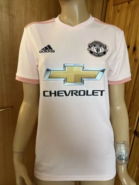 Manchester United Adidas Away 2018/19 rosa Shirt Trikot Fußball Fußball...