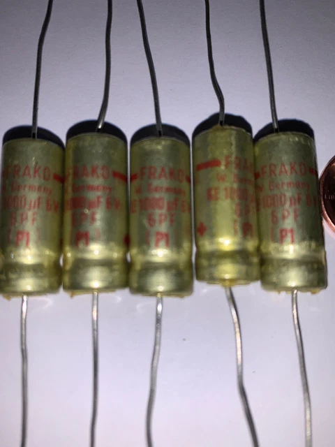 Frako EFI 10000uF 16V 25x40mm Condensatore Elettrolitico orizzontale NOS MADE IN GERMANY. Laboratorio Musicale