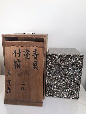 A Japanese Late Edo/ Meiji Raden  Jubako  Box - 29cm Tall