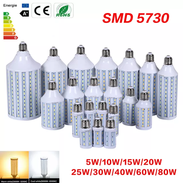 5730SMD E27 LED Corn Bulb Lamp Light Energy Saving Spotlight 10W-80W 110V 220V