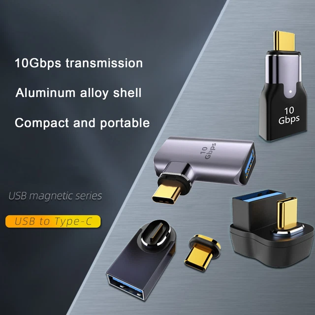 PD 100W Adattatore Magnetico Da Usb C A Tipo C Ric Rapida Convertitore Magnetico Usb Tipo C Cavo Magnetico Connettore Usbc Ad Angolo Retto - Foto 7
