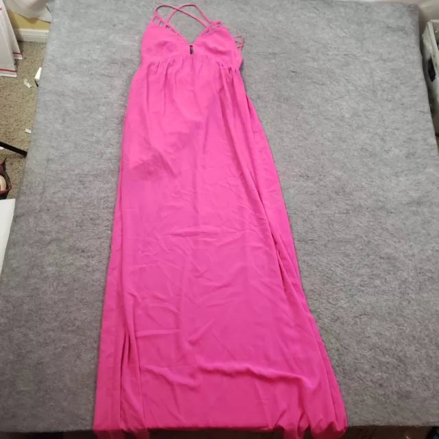 Lush Maxi Dress Womens S Small Pink Tank Sleeveless Spaghetti Strap Lace Back