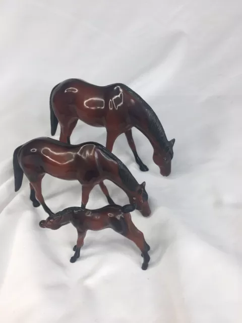 Set (3) Hartland Plastics Horses Stallion Mare Foal VTG
