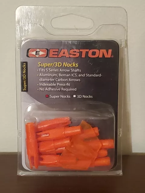 Easton Archery Press-Fit Super Nocks 12 Pack + tool - Orange - Made in USA