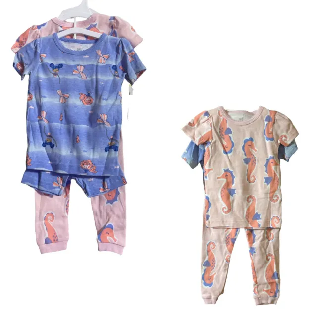 2 Just One You Carters Infant Baby Girl Lightweight Pajamas Set Size 9M New