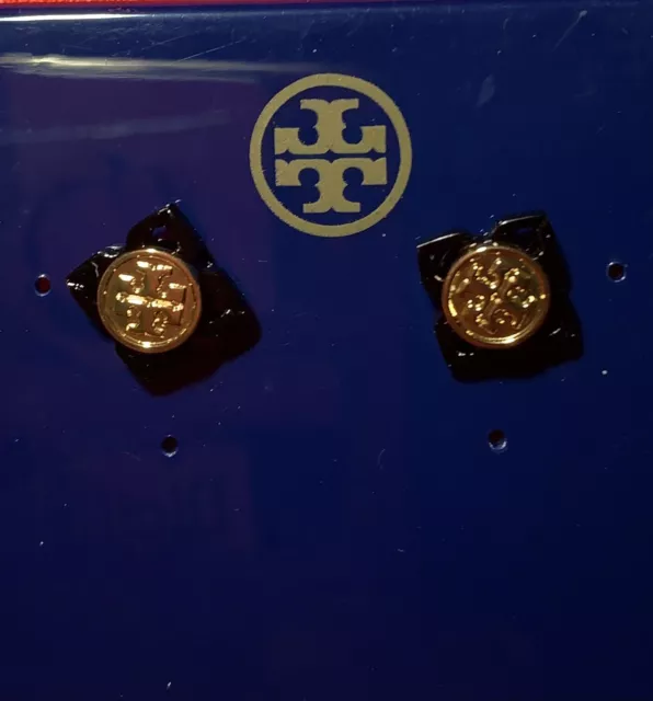 NWT Tory Burch babylon Resin brass black stud earrings