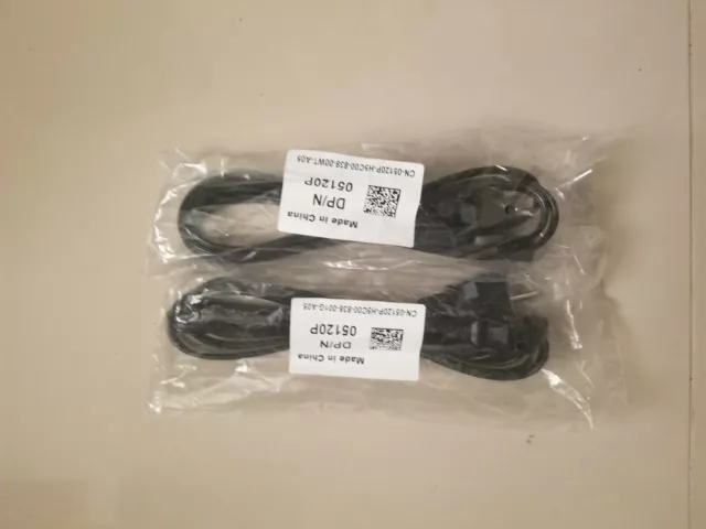 2 pack Genuine DELL DP/N 05120P 6ft AC 3-Prong Black Power Cord Cable 10A 125V
