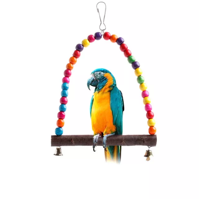 Wood Swing Bird Toy Parrot Cage Toys Finch Parakeet Cockatiel Lovebird Budgie 2