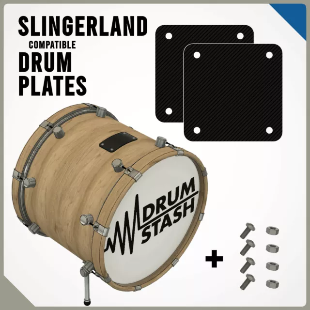 3D Printed Black Bass Drum Hole Cover Plate for Slingerland Vintage '70s Mount