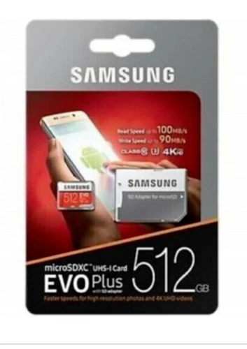 Tarjeta de memoria flash Samsung EVO Plus MicroSD Micro SDXC 512 GB con adaptador SD