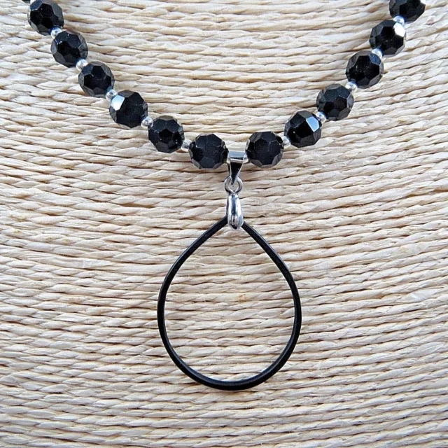 Black Teardrop Pendant Necklace Glasses Sunglasses Spectacles Eyeglass Holder