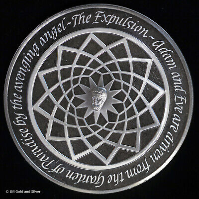 1971 .925 Silver Franklin Mint Medal | Michelangelo The Expulsion 2