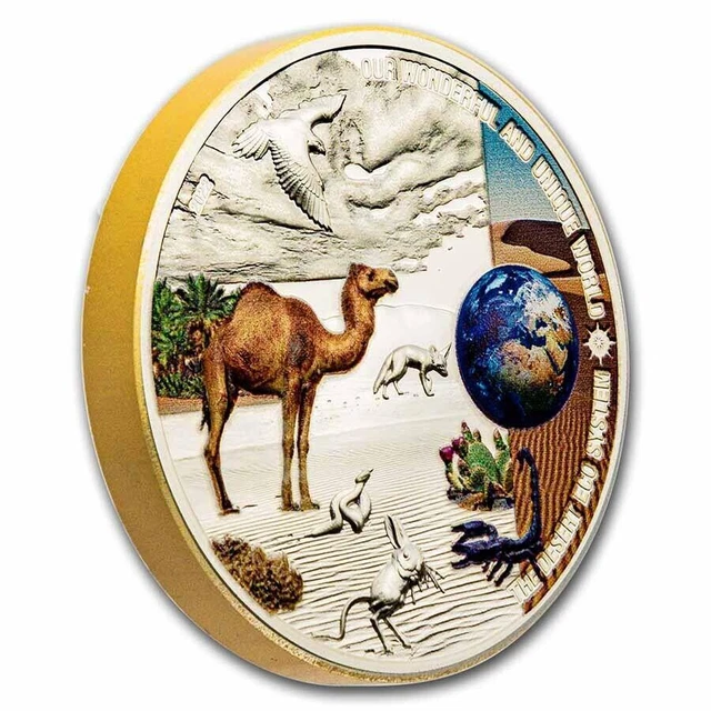 Palau 2022 10$ - DESERT Our Earth Ecosystems 2 Oz silber Münze