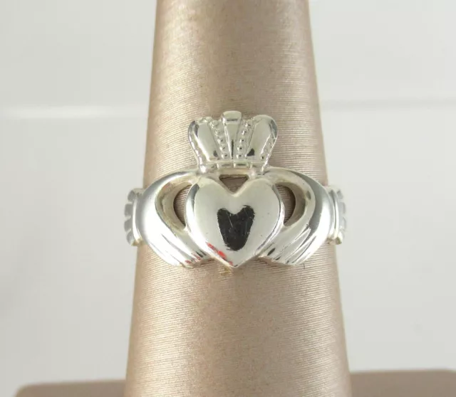 RIL Ireland Solid .925 Sterling Silver Claddagh Ring size 5.75
