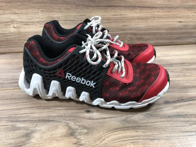 Reebok Zig Mens /Boys ZigTech - Running Shoes Sneakers Black Red - J20340  Sz 7