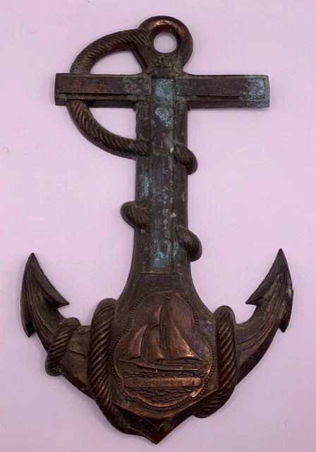 Vintage Keansburg New Jersey Nautical Boat Anchor Souvenir Wall Decor