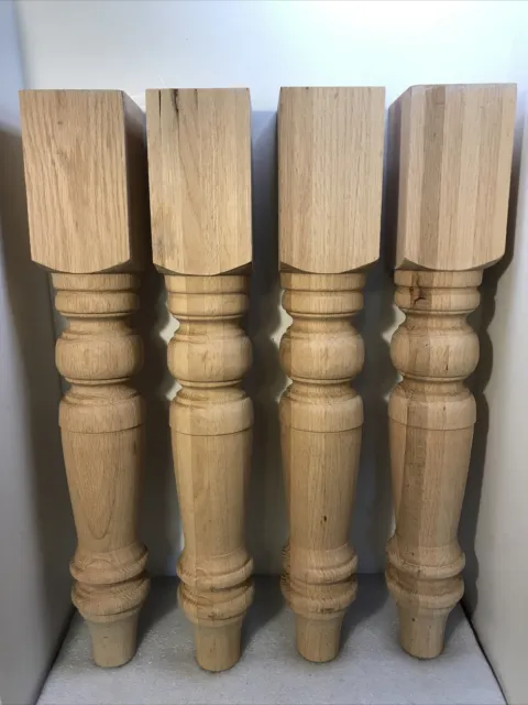 Farmhouse Heavy Duty Wood Kitchen Table Legs Solid Oak Turned Legs
