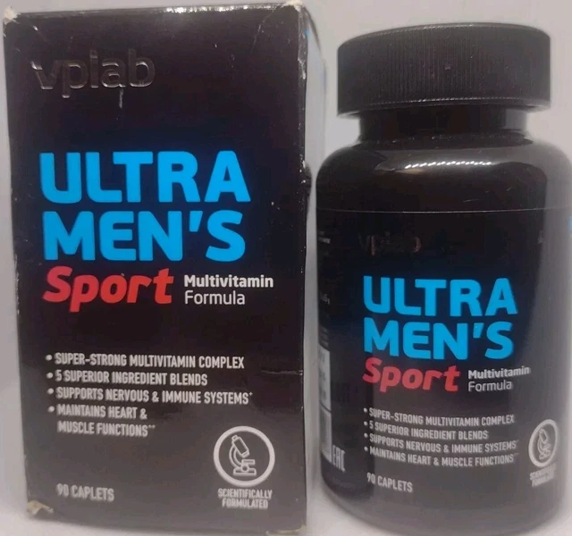 VPLAB ULTRA MEN'S Sport Multivitamin Formula 90 Caplets BB 09/2026 Free ...