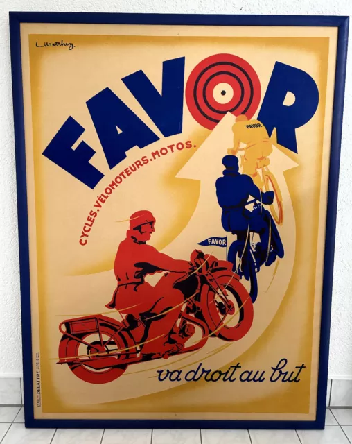 Original Werbe Plakat ca. 1920 - Favor / Cycles, Velomoteurs, Motos