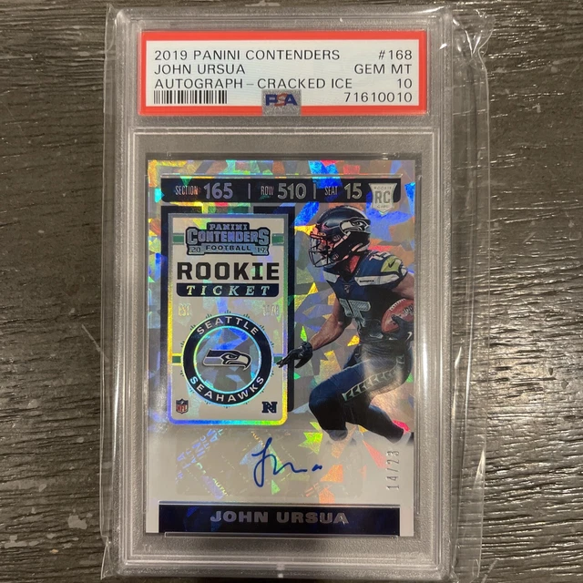 2019 Panini Contenders Cracked Ice RC Ticket #168 John Ursua Auto PSA 10 #/23 $