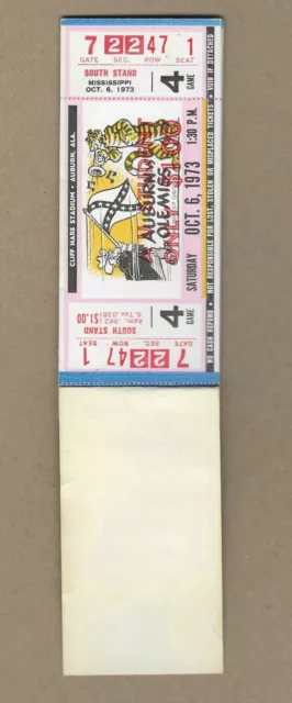 1973 AUBURN (3) UNUSED FOOTBALL FULL TICKETS vs OLE MISS, FLORIDA, HOUSTON  RARE