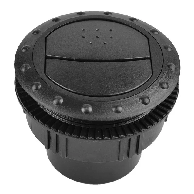 60mm Car RV ATV A/C Vent Air Outlet Rotating Interior Round Ceiling (Black)