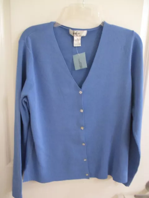 CARDIGAN SWEATER: NWT Button Front Cotton V-Neck Lt-Blue XL MSRP $40 FREE SHIP!