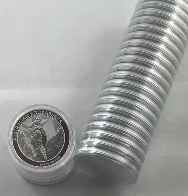 2014 Australia Perth Mint 999 Silver Kookaburra Coin in Capsule From a Mint Roll