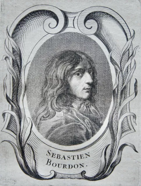 Bourdon Sebastien (1616-1671) Portrait Gravure De 1745 , Peintre