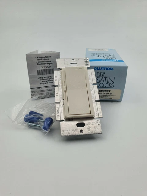LUTRON DIMMER ON/OFF Switch [NEW] DVSC-600P-BI Satin Colors Single Pole