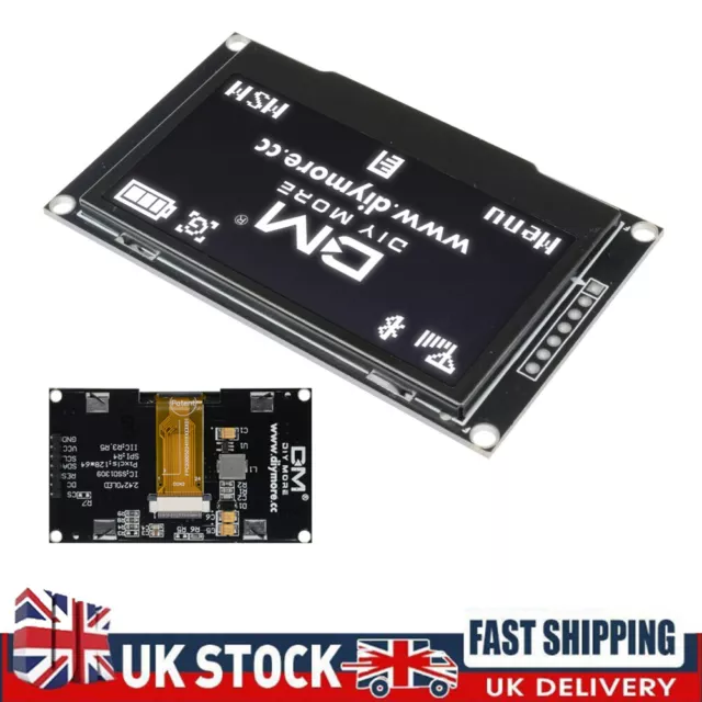 2.42" OLED White Display SSD1309 128x64 SPI Serial Port Module For Arduino UK