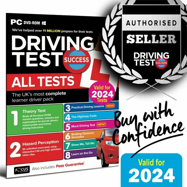 DRIVING THEORY TEST 2024 All Tests & Hazard Perception PC DVD NEW wt