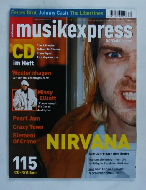 Musikexpress Dezember 2002 Magazine Nirvana Missy Elliott Pearl Jam Westernhagen