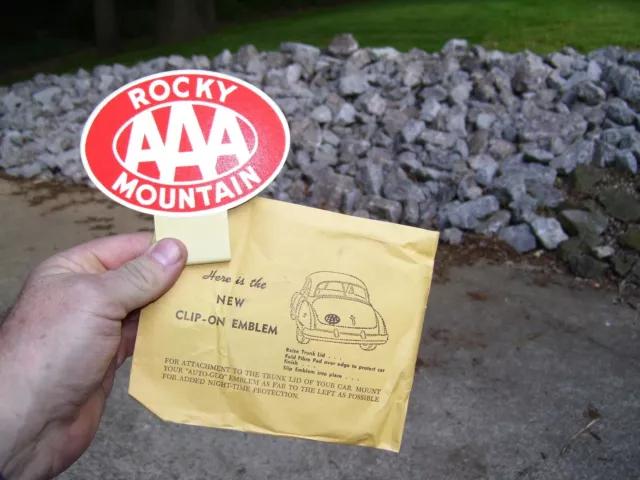 1950s Vintage AAA Colorado auto License plate topper nos chevy gm Ford Rocky mtn 1950s Vintage AAA Colorado auto License plate topper nos chevy gm Ford Rocky mtn