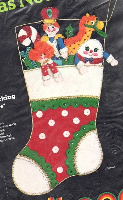 Hazlo tú mismo Sultana Rellenos Medias Juguetes Vintage Nochebuena Nochebuena Kit de Medias de Fieltro 32128