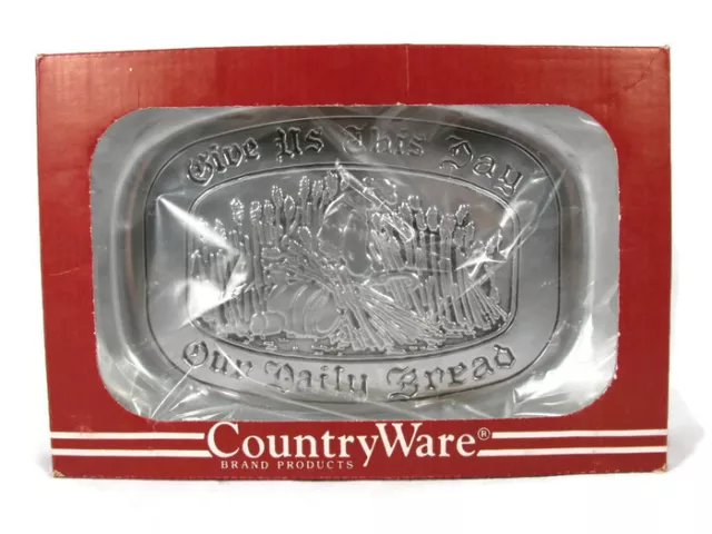 Wilton Armetale Pewter Polished Tray Country Ware Give Us Bread