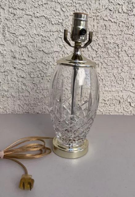 Vintage LEVITON Crystal Table Lamp MCM BEAUTIFUL 28" Coastal Grandma No Shade